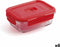Hermetische Lunchtrommel Luminarc Pure Box 19 x 13 cm Rood 1,22 L Glas (6 Stuks)