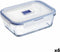 Hermetische Lunchtrommel Luminarc Pure Box Active 19 x 13 cm 1,22 L Tweekleurig Glas (6 Stuks)