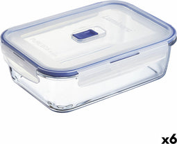 Hermetische Lunchtrommel Luminarc Pure Box Active 22 x 16 cm 1,97 l Tweekleurig Glas (6 Stuks)