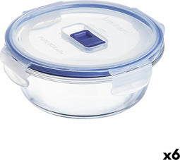 Hermetische Lunchtrommel Luminarc Pure Box Active 670 ml 14 x 6 cm Tweekleurig Glas (6 Stuks)