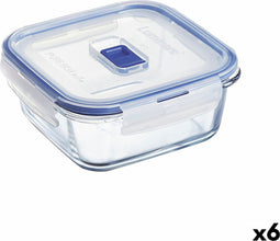 Hermetische Lunchtrommel Luminarc Pure Box Active 760 ml Tweekleurig Glas (6 Stuks)
