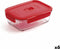 Hermetische Lunchtrommel Luminarc Pure Box Rood 16 x 11 cm 820 ml Glas (6 Stuks)