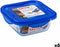 Hermetische Lunchtrommel Pyrex Cook & Go 16,7 x 16,7 x 7 cm Blauw 850 ml Glas (6 Stuks)