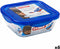 Hermetische Lunchtrommel Pyrex Cook & go 21 x 21 x 9 cm Blauw 1,9 L Glas (6 Stuks)