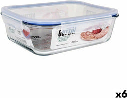 Hermetische Lunchtrommel Quttin Rechthoekig 2,6 L (6 Stuks)