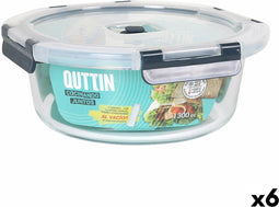 Hermetische Lunchtrommel Quttin Rond 1,3 L (6 Stuks)