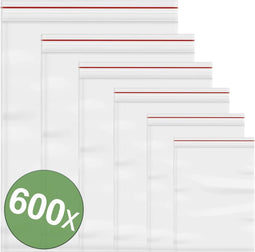 Hersluitbare zak zonder etiketstrook Transparant Polyethyleen