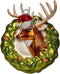 Hert met gewei in krans kerstbal - Jack Mensinga Kerstcollectie