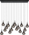 Lucide TEARS - Hanglamp - LED Dimbaar G4 16x1,5W 3000K - Zwart