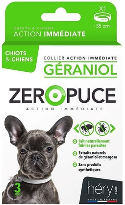Hery zeropuce vlooienband hond geraniol zonder chemicalien 35 cm