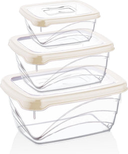 Herzberg 3 Pieces Extra Deep Bio Saver Box Set Ivory