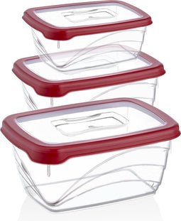 Herzberg 3 Stuks Extra Diepe Bio Saver Box Set Rood