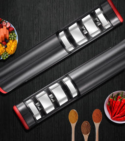 Herzberg 3-traps hoogwaardige messenslijper - Zwart en Rood - Messen slijpen