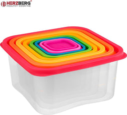 Herzberg 8-in-1 vierkante voedselopslagcontainer set