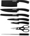 Herzberg 8 Pieces Knife Set with Acrylic Stand-Black