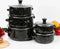 Herzberg HG-04128: 10-delige geëmailleerde keukenkookpot en braadpan met glazen deksel