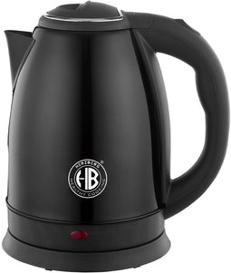 Herzberg HG-5011BLK: 1,8L 1500W roestvrijstalen waterkoker - zwart