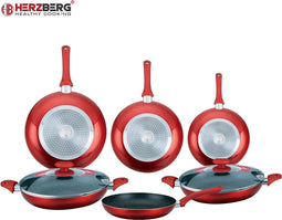 Herzberg HG-6010 Pannenset - 8-delig - marmercoating