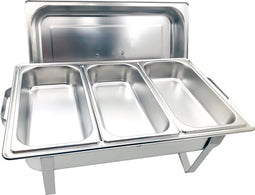 Herzberg HG-8022-3: RVS Chafing Dish - 3 Stuks 1/3e Voedselpan