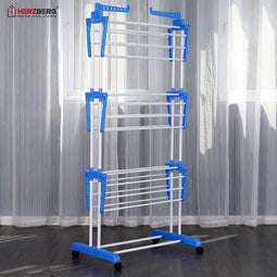 Herzberg HG-8034BLU: Moving Clothes Rack - Blauw