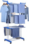Herzberg HG-8034BLU: Moving Clothes Rack - Blauw
