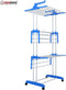 Herzberg HG-8034BLU: Moving Clothes Rack - Blauw
