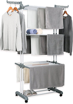 Herzberg HG-8034GRY: Moving Clothes Rack - Grijs