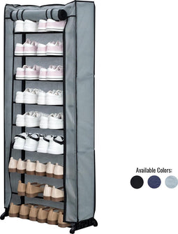 Herzberg HG-8076 Schoenenrek met 9 verdiepingen - Grijs