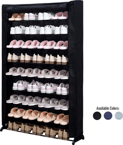 Herzberg HG-8077: 9-Tier Shoe Rack Organizer Black
