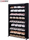 Herzberg HG-8077: 9-Tier Shoe Rack Organizer Black