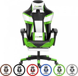 Herzberg HG-8082: Driekleurige Gaming- En Bureaustoel Met T-vormig Accent Groen