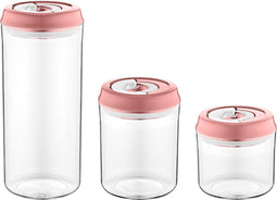 Herzberg HG-CK785: Vacuüm-voorraadpotenset Roze