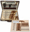 Herzberg HG-K25LB: 25 Pieces Knife and Cutlery Set with Attache Case