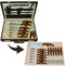 Herzberg HG-K25LB: 25 Pieces Knife and Cutlery Set with Attache Case