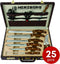 Herzberg HG-K25LB: 25 Pieces Knife and Cutlery Set with Attache Case