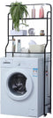Herzberg Home & Living Herzberg Hg-03299: 3-Tier Wasmachine En Badkamer Opbergrek Met Handdoekhanger Zwart
