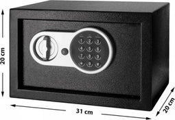 Herzberg Home & Living Herzberg Hg-03855: Double Bolt Elektronische Digitale Stalen Kluis - 20X31X20Cm