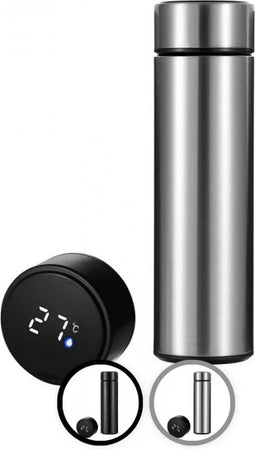 Herzberg roestvrijstalen thermovacuümfles met slim temperatuurdisplay - 500 ml