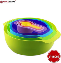 Herzberg Set van 9 in 1 kom en maatbekers