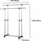 Herzberg Verstelbaar kledingrek op wieltjes met dubbele stang