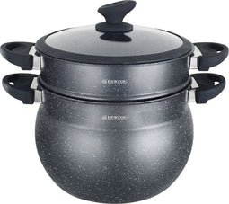 Herzog Hr-2006 : Pot À Couscous Enduit De Pierre Noire - 5L