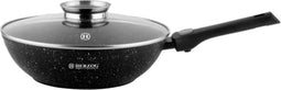 Herzog Hr-3617: Wok Van 28 Cm Met Marmercoating, Deksel Met Aromaknop En Afneembaar Handvat