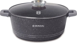 Herzog Hr-5212: 44Cm Marmeren Braadpan Met Aromaknop - 25L