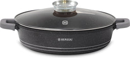 Herzog Hr-5213: 32Cm, Met Marmer Gecoate Ondiepe Braadpan Met Aromaknop - 6.1L