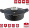 Herzog Hr-5220: 28Cm Diamant Design Marmeren Gecoate Ondiepe Braadpan Met Aromaknop - 4L
