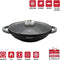 Herzog Hr-5229: Wok Van 32Cm Met Marmercoating En Aromaknop Van Glazen Deksel - 4.3L