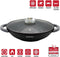 Herzog Hr-5231: Wok Van 40Cm Met Marmercoating En Aromaknop Van Glazen Deksel - 8.5L