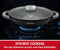 Herzog Hr-5231: Wok Van 40Cm Met Marmercoating En Aromaknop Van Glazen Deksel - 8.5L