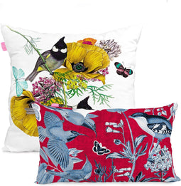 Set van kussenhoesjes HappyFriday Birds of paradise Multicolour 2 Onderdelen