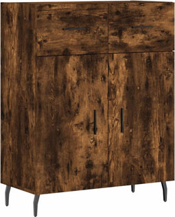vidaXL - Dressoir - 69,5x34x90 - cm - bewerkt - hout - gerookt - eikenkleurig